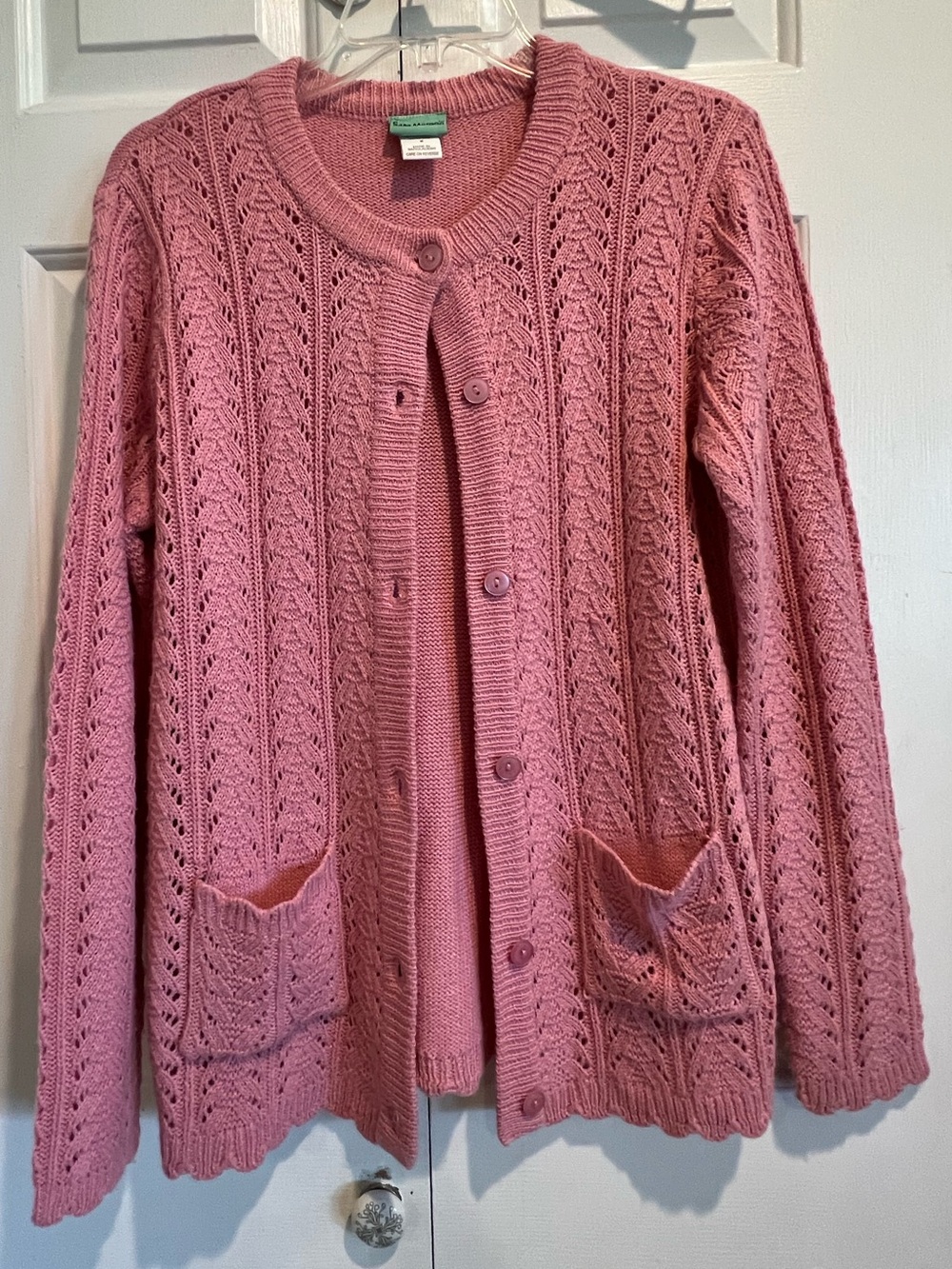 Vintage Pink🩷 Knit Cardigan Sweater
